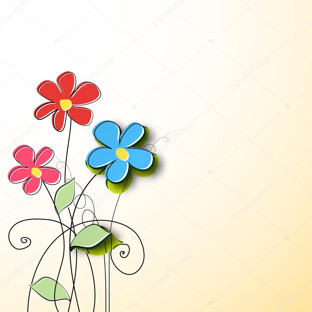 Paper flower background. Vector illustration