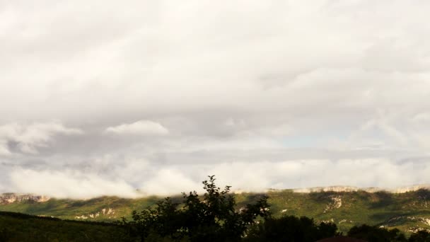 Storm Clouds over the Crimean mountains Time lapse — Stock Video