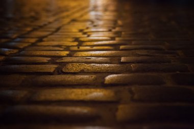 eski şehri lviv, Ukrayna: gece kaldırım taşı sokak