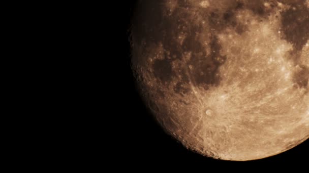 Силует літака літаючий човен в цілому місяць фону поверхні — стокове відео