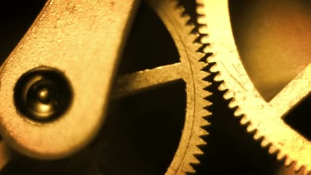 Antiguo reloj cronómetro engranajes mecanismo hd — Vídeo de stock