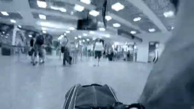 Bagaj çanta Timelapse trip Havaalanı terminali