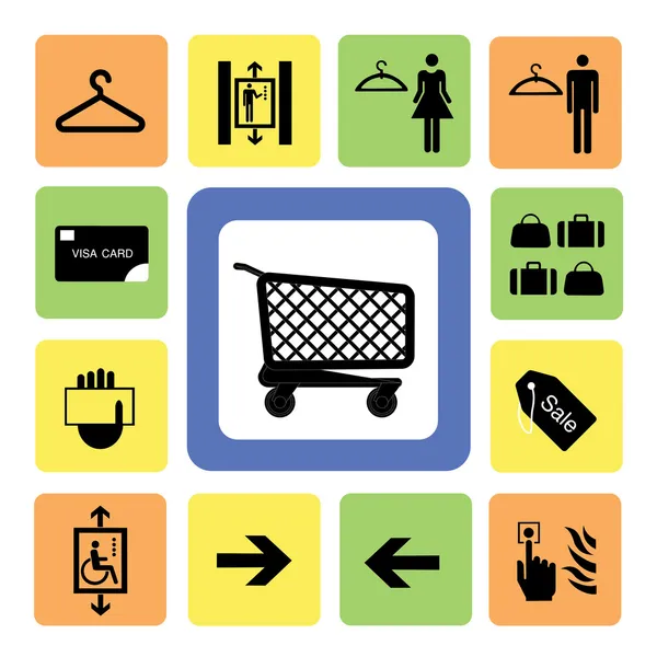 Shopping Mall Symbole Set 2 — Stockvektor