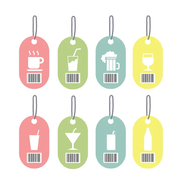 Etiqueta de bebidas iconos — Vector de stock