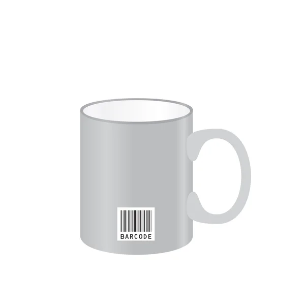 Tasse et code à barres — Image vectorielle