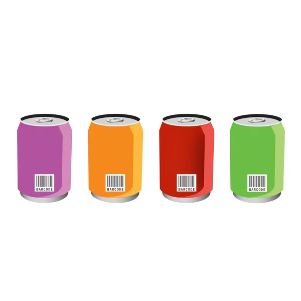 Quatro latas —  Vetores de Stock