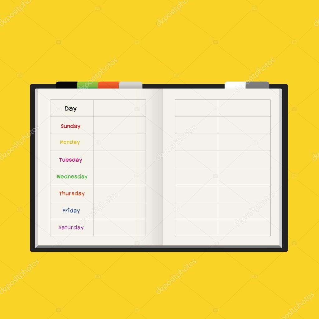 black notebook weekly planner