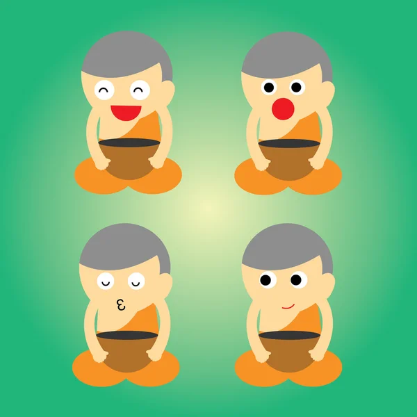 Buddyjski mnich kreskówka — Wektor stockowy