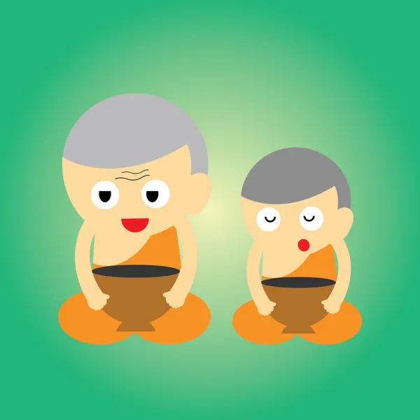 Buddhistisk munk cartoon — Stock vektor