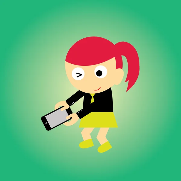 Дівчина з мобільним телефоном — стоковий вектор
