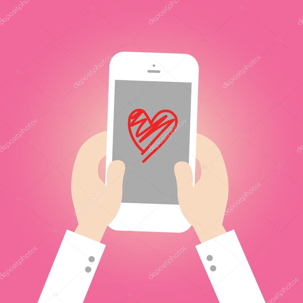 Mobile phone with heart