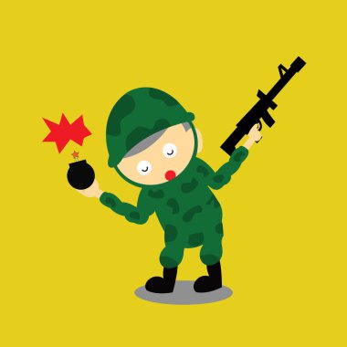 asker vektör karikatür