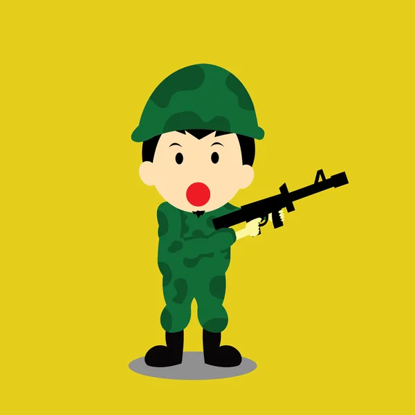 Cartone animato vettoriale soldato — Vettoriale Stock