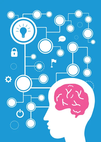 Desenhos animados do vetor cerebral —  Vetores de Stock