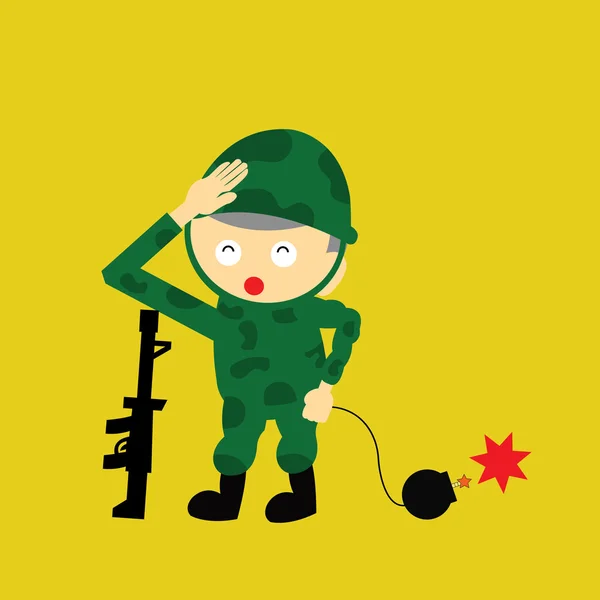 Soldier vector cartoon — Stock Vector