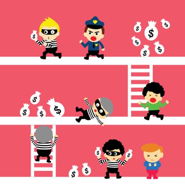 Crime and people clipart