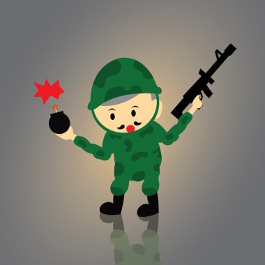 asker vektör karikatür