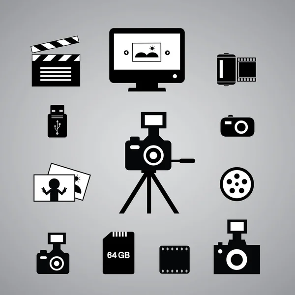 Iconos de fotografía — Vector de stock