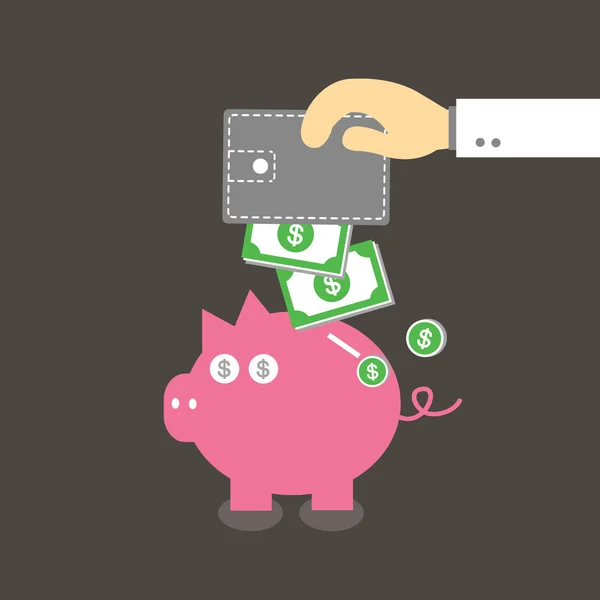 Piggy bank and wallet — Stock Vector