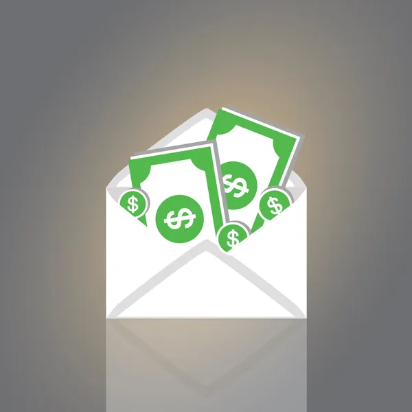 Dollars in an envelope — Stock Vector