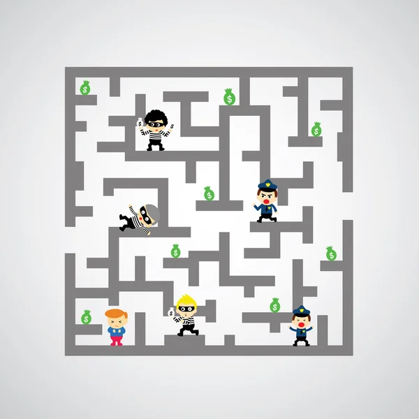 Labyrinthe contre jeu — Image vectorielle