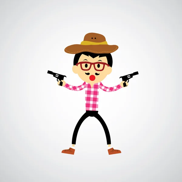 Divertido vaquero. — Vector de stock