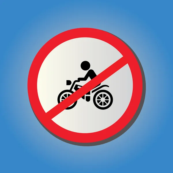 No motorcycle sign — Stock Vector