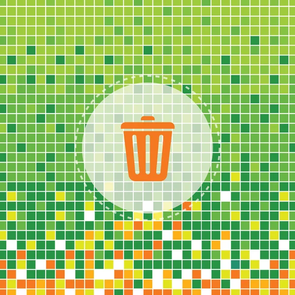 Символ мусорного бака на зеленом фоне — стоковый вектор