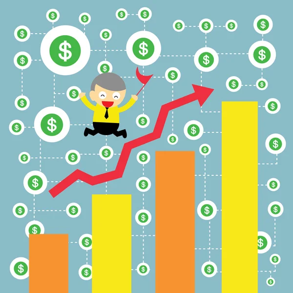Empresário Ganhar dinheiro —  Vetores de Stock