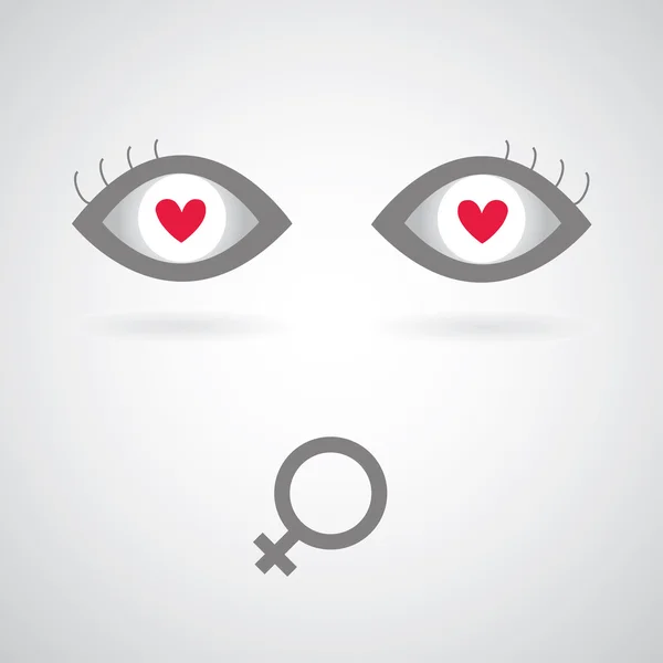 Symbole visage femme — Image vectorielle