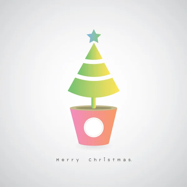Kort juletræ – Stock-vektor