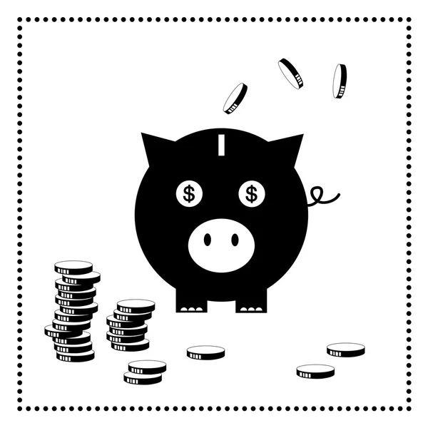 Piggy bank symbol — Stock Vector