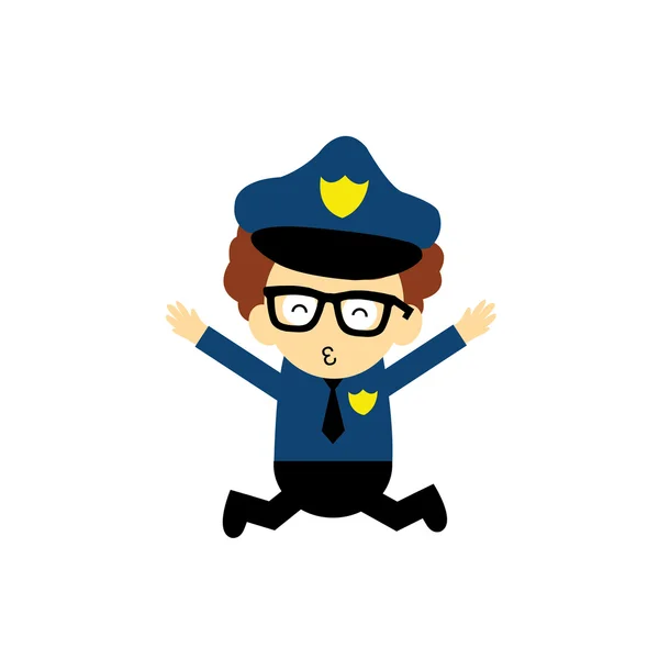 Politieagent vector cartoon — Stockvector