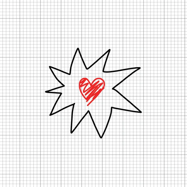 Heart hand drawn — Stock Vector