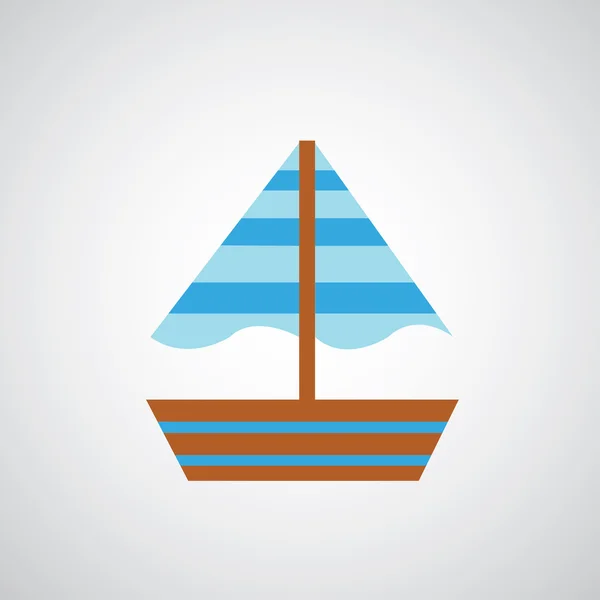 Blaues Schiff — Stockvektor