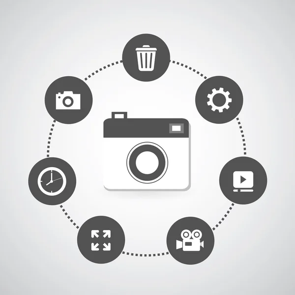 Camera icons set — Stockvector