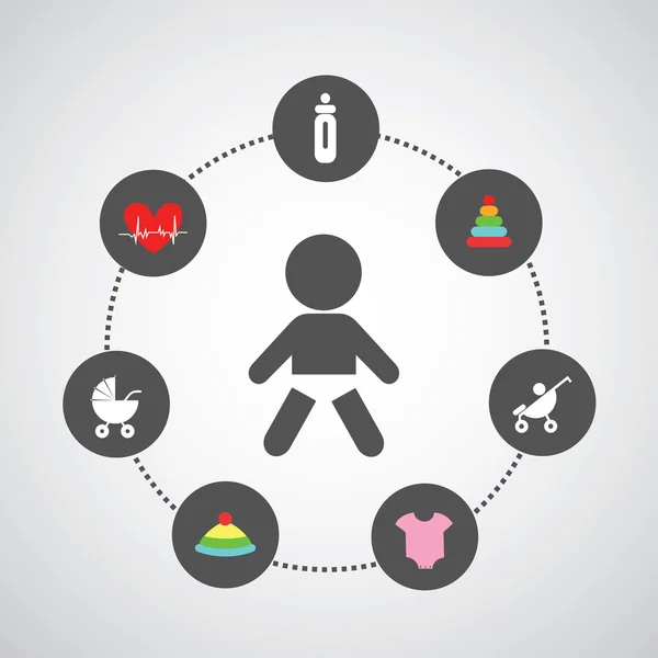 Bebé símbolo conjunto — Archivo Imágenes Vectoriales