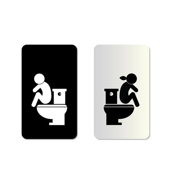 Étiquette symbole de toilette — Image vectorielle