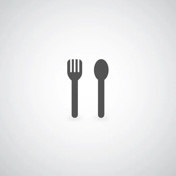 Simbolo cucchiaio e forchetta — Vettoriale Stock