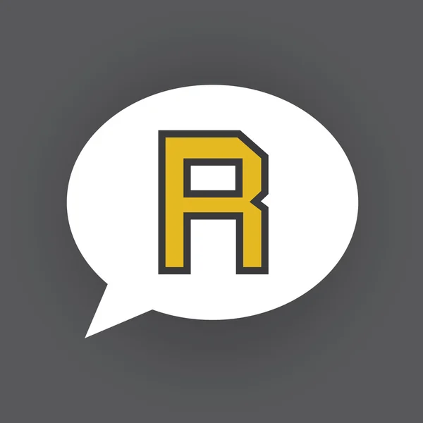 Бульбашковий шрифт літера R — стоковий вектор