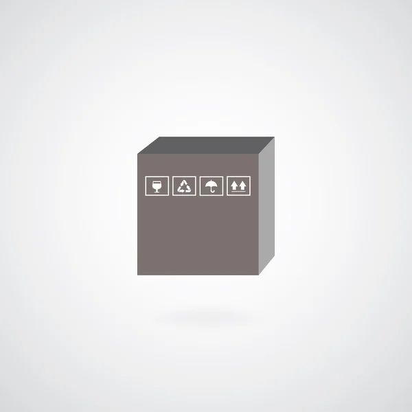 Symbole de boîte en carton — Image vectorielle
