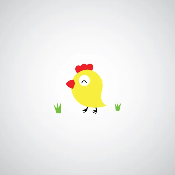 Gallina de dibujos animados con huevos — Vector de stock