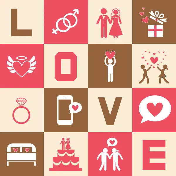 Saint Valentin et symbole de mariage — Image vectorielle