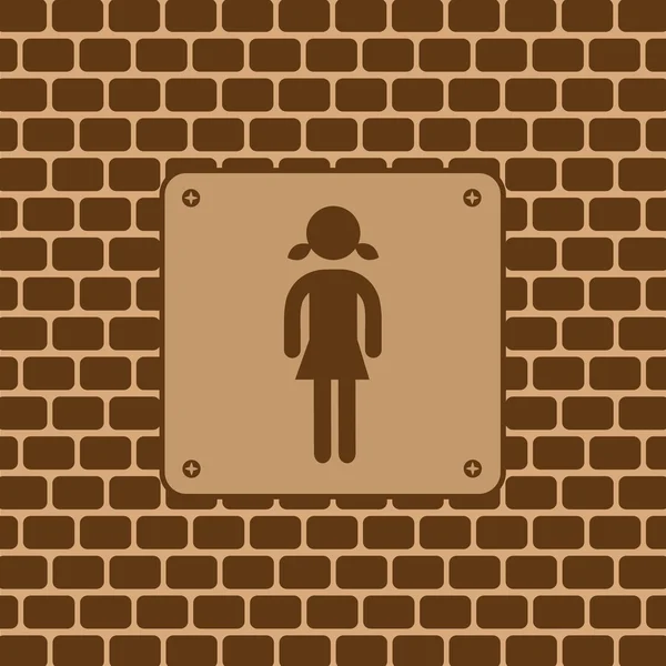 Femme signe de toilettes — Image vectorielle