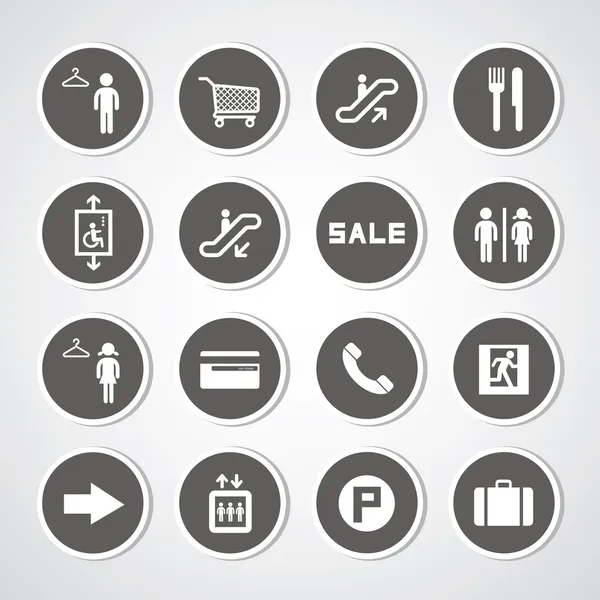 Symbole für Einkaufszentren — Stockvektor