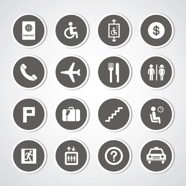 Airport icons set — Stock Vector