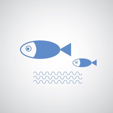 big fish leading small fishes clipart