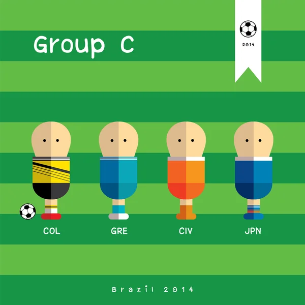 Jugadores de fútbol dibujos animados — Vector de stock