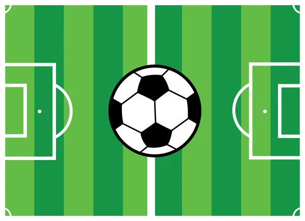 Futbol sahası ve futbol topu — Stok Vektör