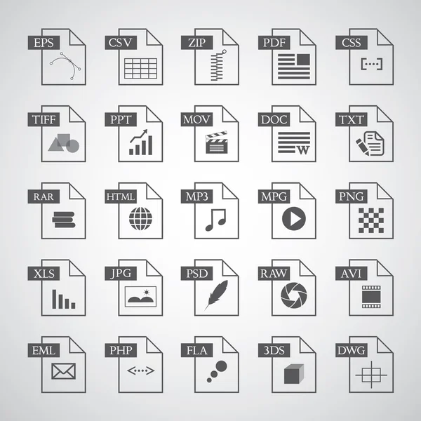 File type icon set — Stock Vector